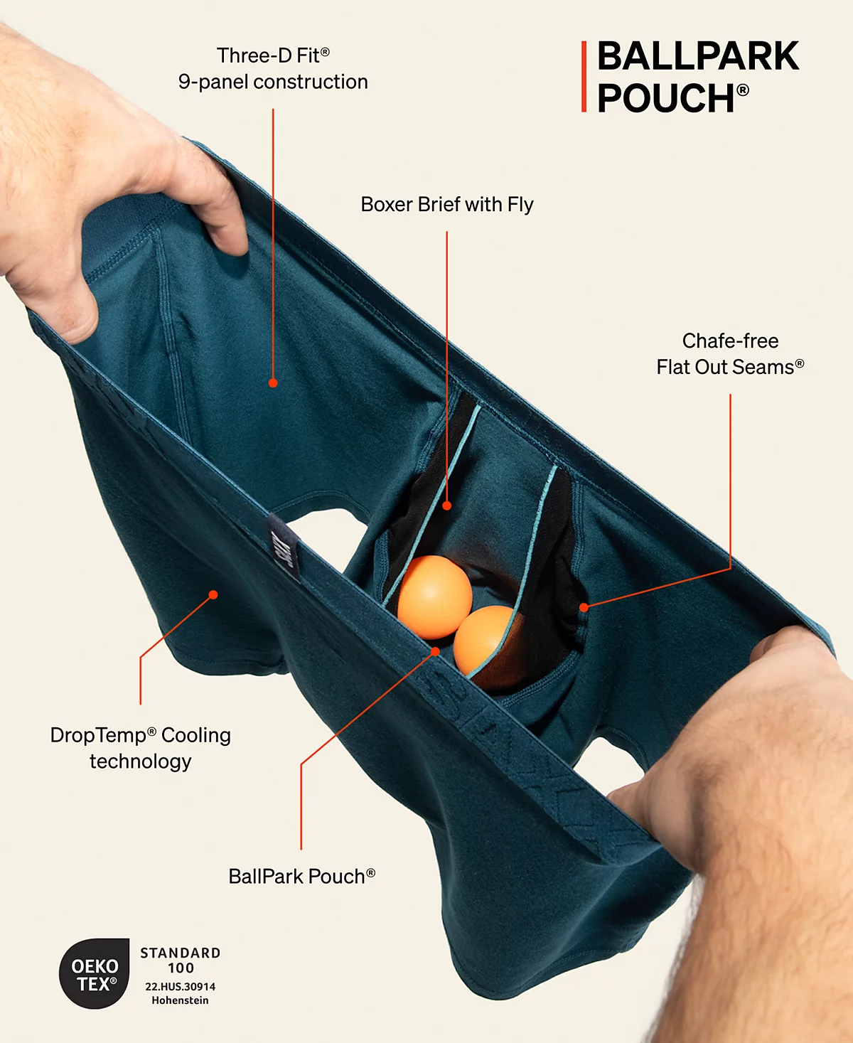 Мужские трусы-боксеры SAXX с охлаждающим принтом DropTemp облегающие фигуру 6090₽