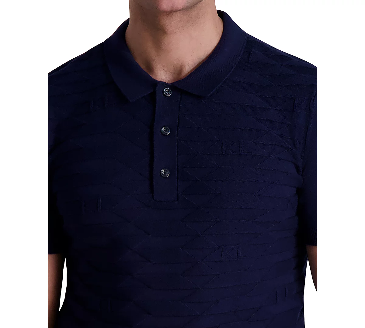 Мужской текстурированный свитер-поло от Карла Лагерфельда в Париже 18790₽