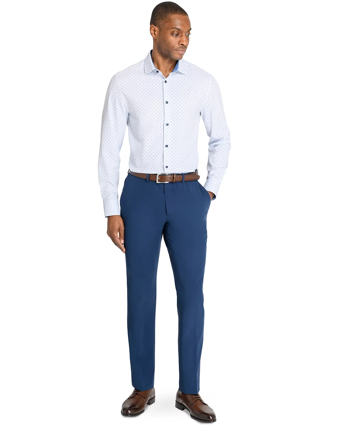 Мужская переработанная приталенная рубашка Micro Geo 4-Way Stretch Performance Dress из ткани Slim Fit 13190₽