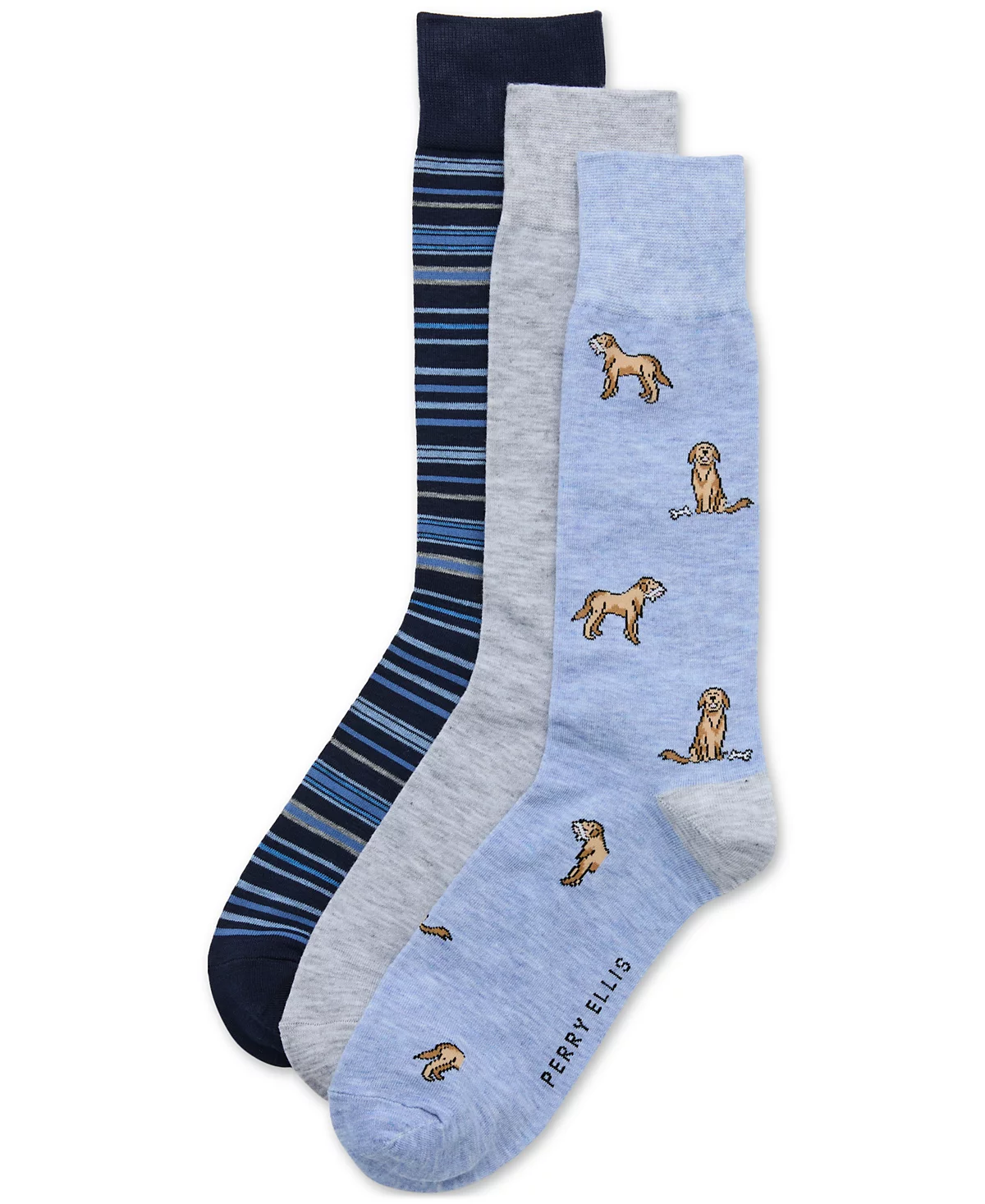 Мужские носки Perry Ellis Portfolio 3-Pk Новые носки Crew 3790₽