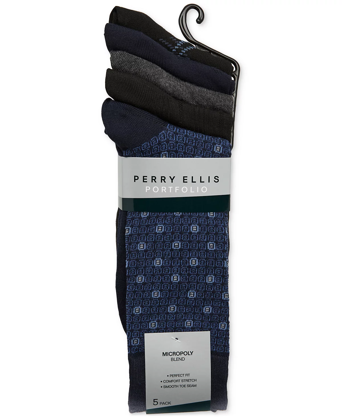 Мужские классические носки Perry Ellis Portfolio Crew 5 упаковок 2290₽