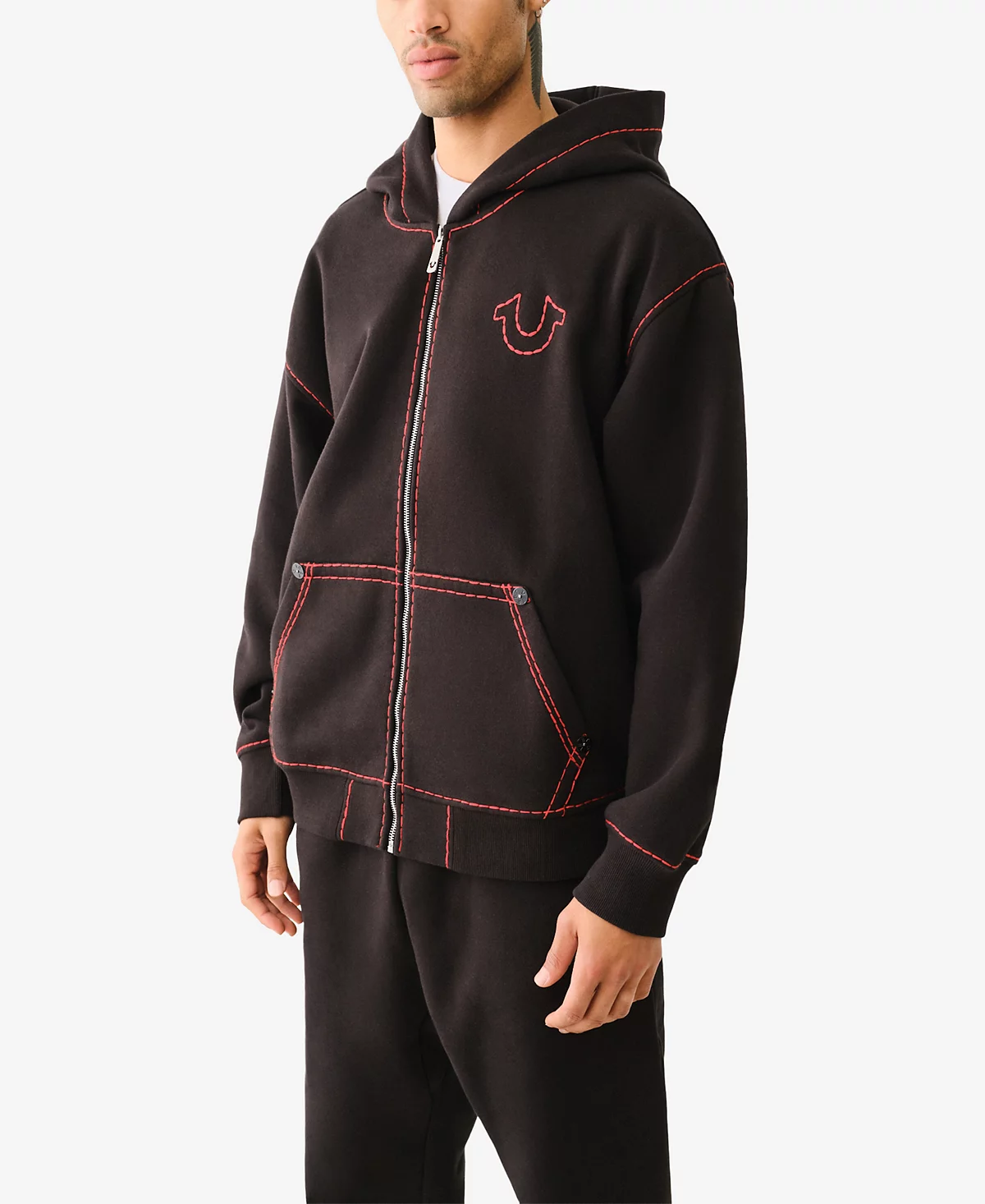 Мужская толстовка на молнии с вышивкой Будды в стиле Super T с вышивкой Будды от True Religion 34090₽