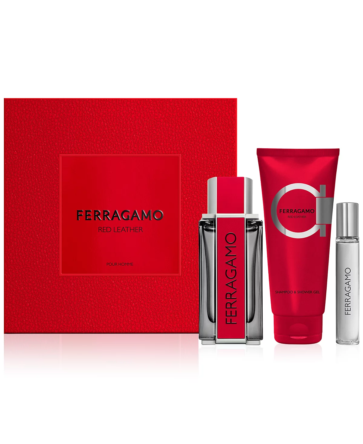 Мужские духи Salvatore Ferragamo 3 шт Подарочный набор парфюмированной воды Ferragamo Red Leather 22490₽