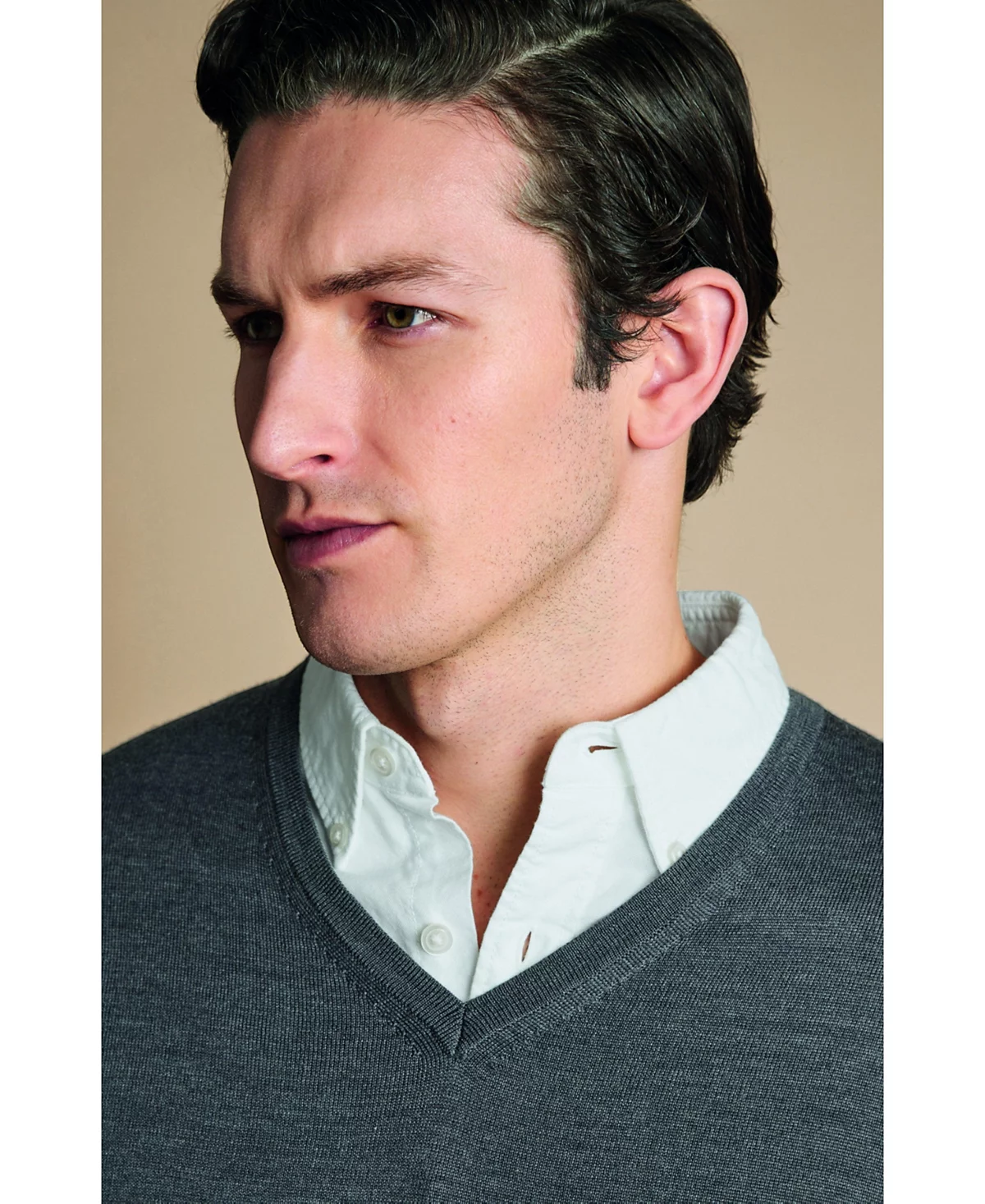 Мужской свитер Charles Tyrwhitt из мериноса с V-образным вырезом 24590₽