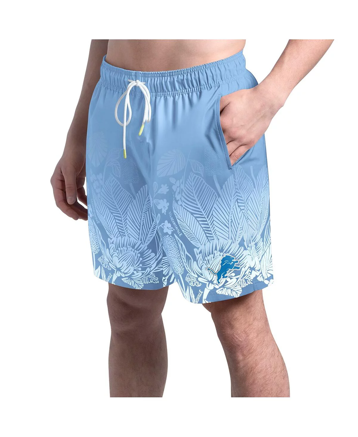 Мужские светло-голубые плавательные шорты Detroit Lions Lagoon Fiesta от Margaritaville 13290₽