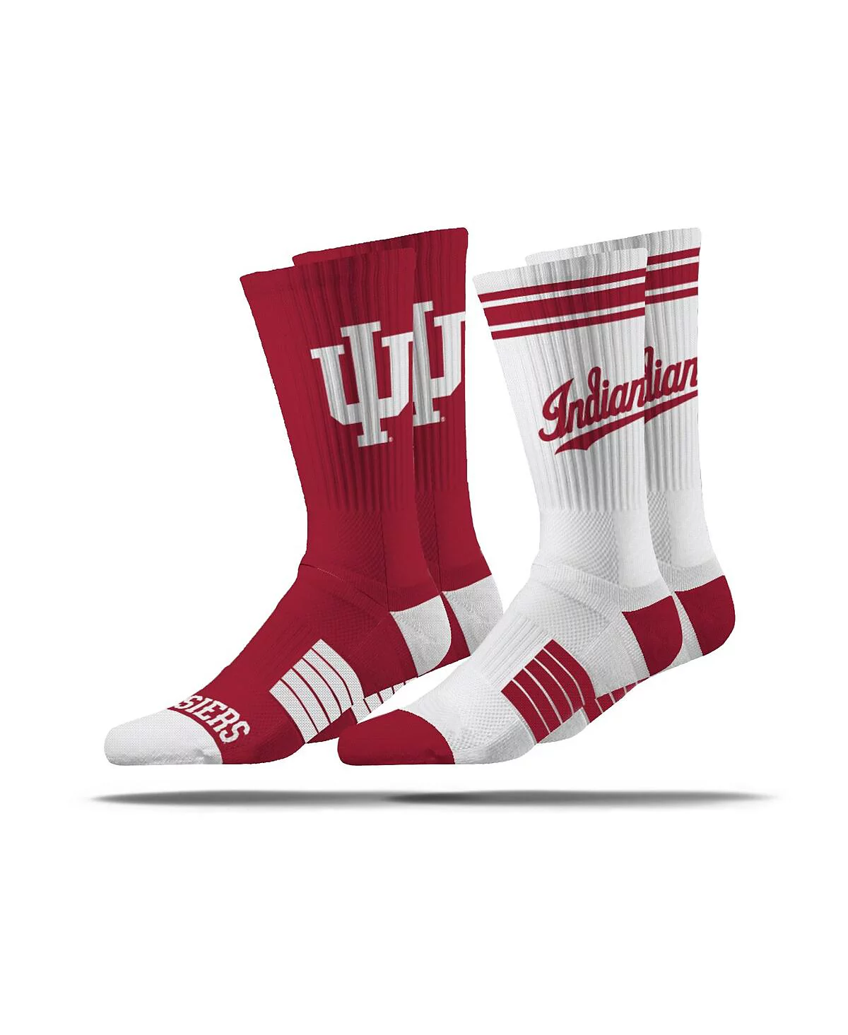Мужской и женский комплект носков премиум-класса Strideline из двух комплектов белых и малиновых носков Indiana Hoosiers премиум-класса от Strideline