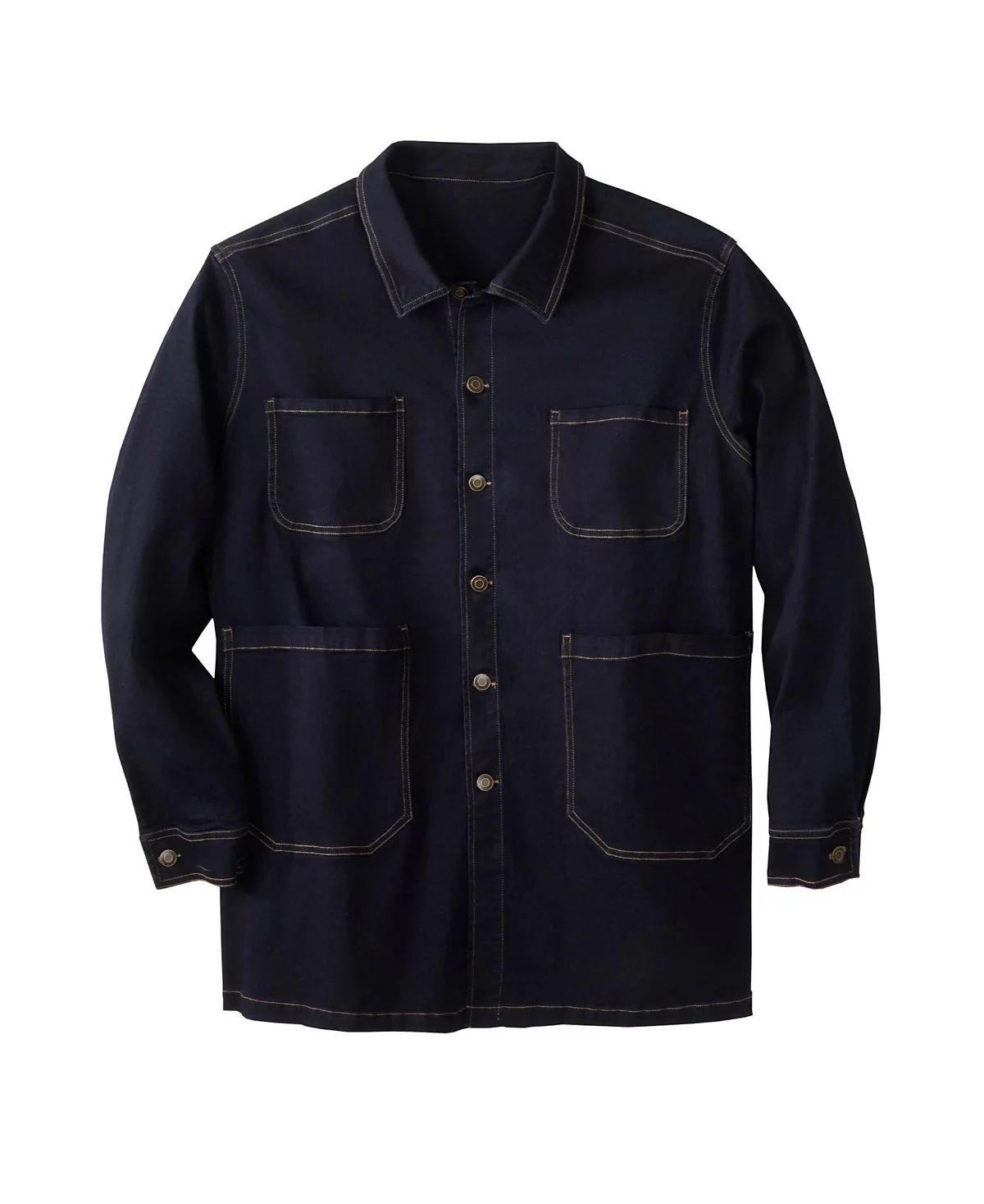 Джинсовая куртка KingSize Big - Tall из гибкого денима с несколькими карманами для повседневной носки 14390₽