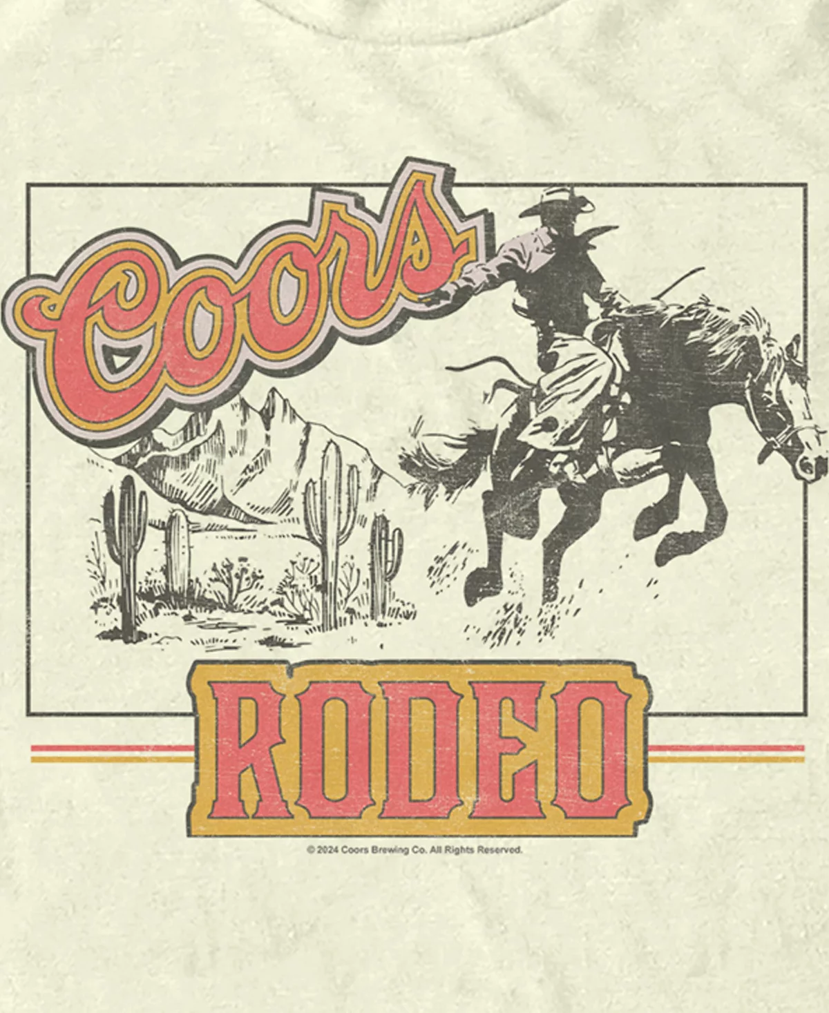 Оригинальная мужская футболка Coors Rodeo с коротким рукавом от Coors Brewing Company