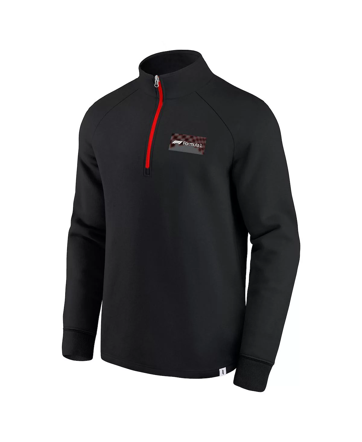 Мужской черный пуловер Реглан с застежкой-молнией в четверть оборота, выполненный в стиле Формулы-1, со значком Tempo в виде полутоновой сетки