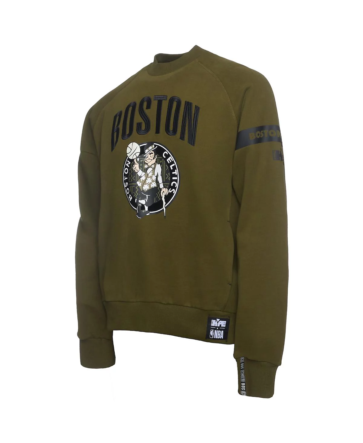 Мужская толстовка-пуловер премиум-класса Two Hype X NBA оливкового цвета из коллекции Boston Celtics Culture Hoops