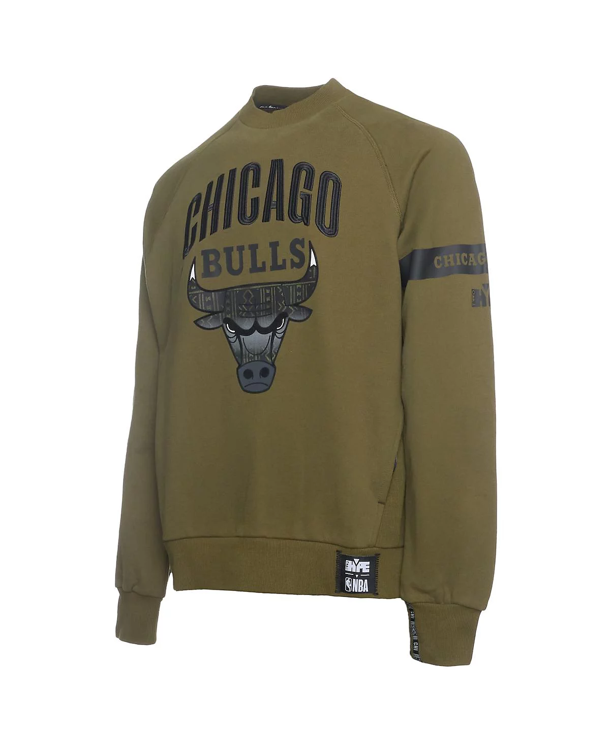 Мужская толстовка-пуловер премиум-класса Two Hype X NBA оливкового цвета из коллекции Chicago Bulls Culture Hoops