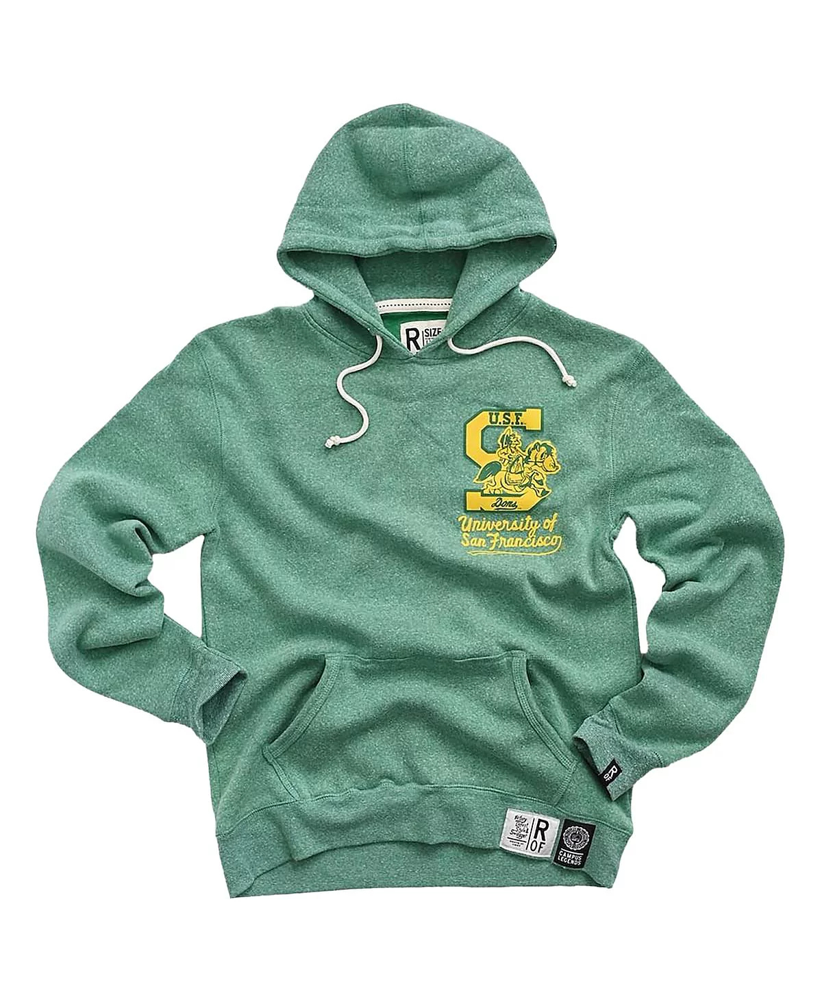 Мужская толстовка-пуловер Roots of Fight зеленого цвета San Francisco Dons Tri-Blend с капюшоном