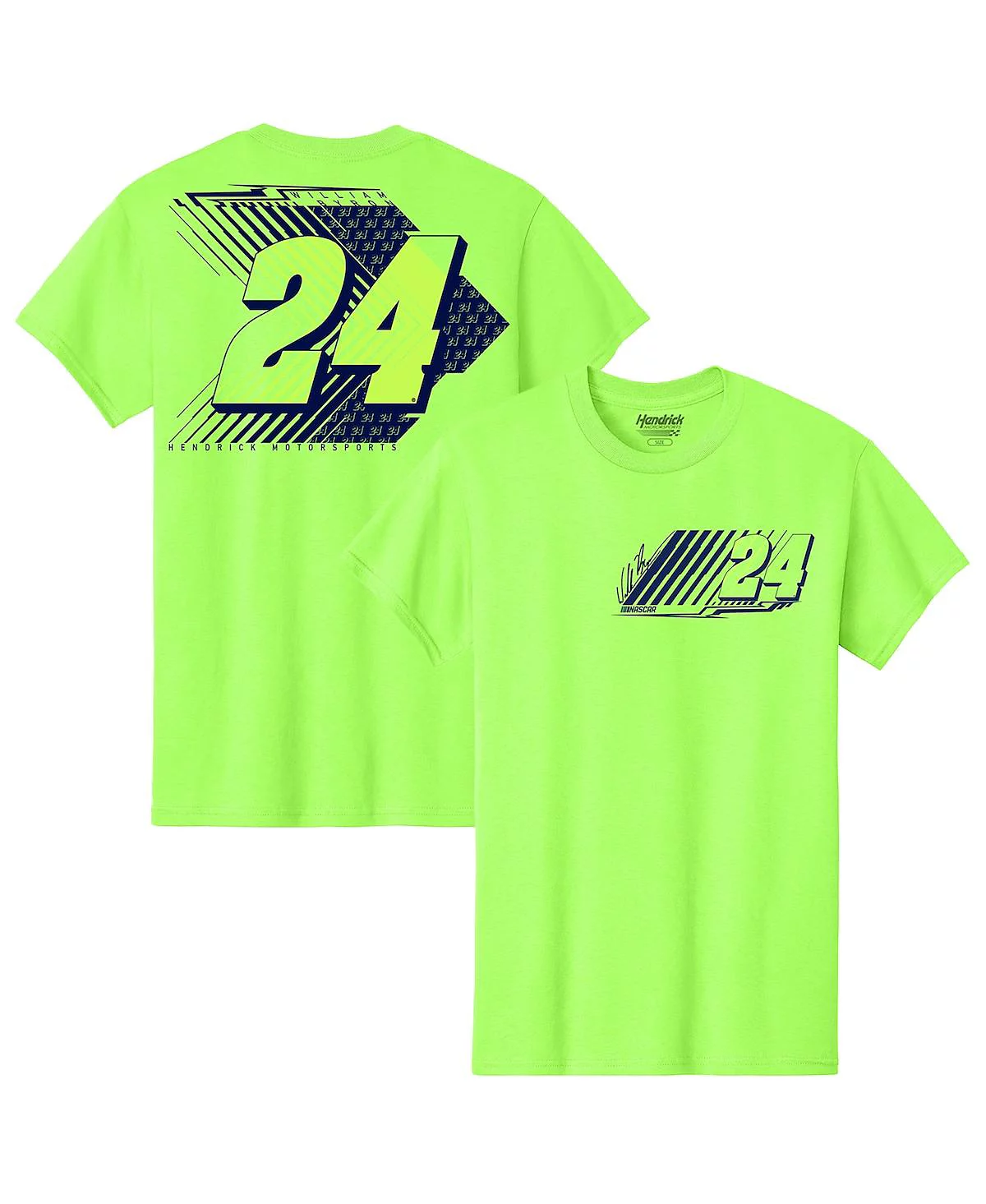 Мужская неоново-зеленая футболка с именем и номером команды Hendrick Motorsports Team Collection от Уильяма Байрона