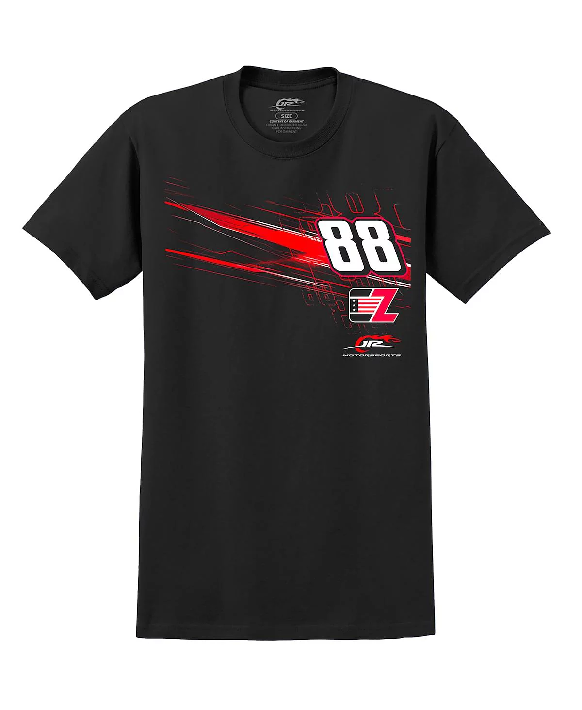 Официальная одежда команды JR Motorsports Мужская черная футболка Connor Zilisch Lifestyle