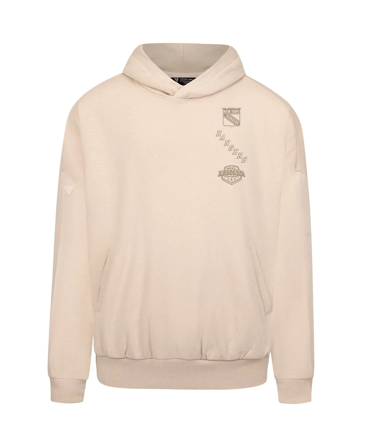 Мужская кремовая толстовка LevelWear New York Rangers Contact Stamp, пуловер с капюшоном