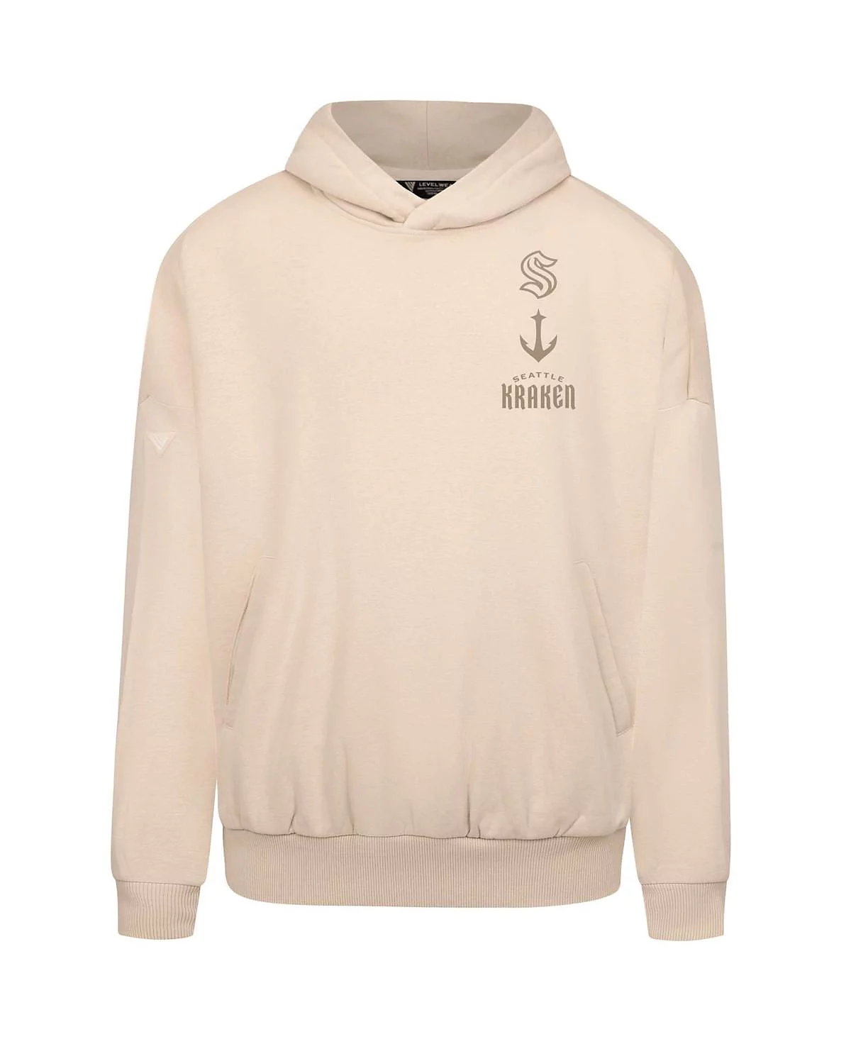 Мужской кремовый пуловер с капюшоном Seattle Kraken Contact Stamp от LevelWear 18990₽