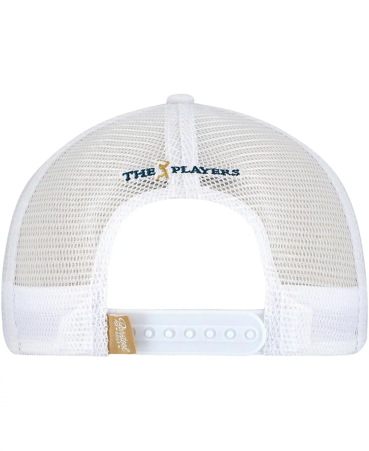 Мужская шляпа для гольфа Barstool Golf Мужская белаякоричневая шляпа THE PLAYERS Nailhead из парусины с регулируемой веревкой 7590₽