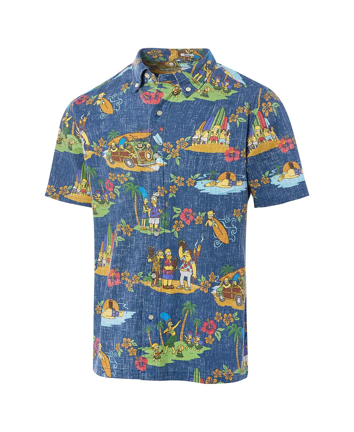 Мужская темно-синяя рубашка на пуговицах Гавайские каникулы Симпсонов от Reyn Spooner 22790₽