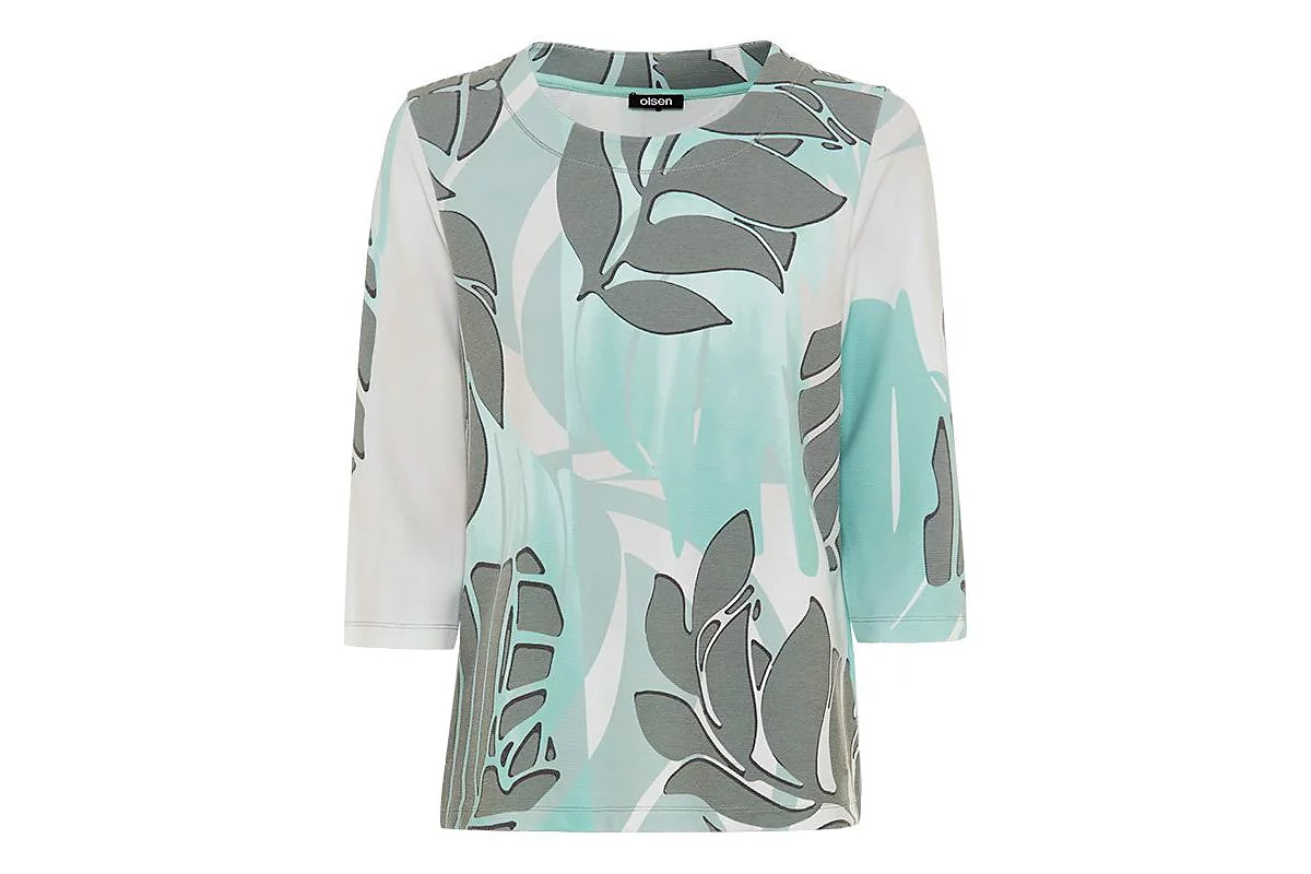 Женский трикотажный топ Olsen из тропических пальмовых листьев 28390₽