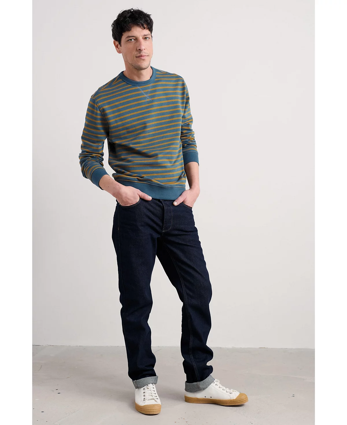 Мужская толстовка в полоску Bolitho из морской соли Корнуолла