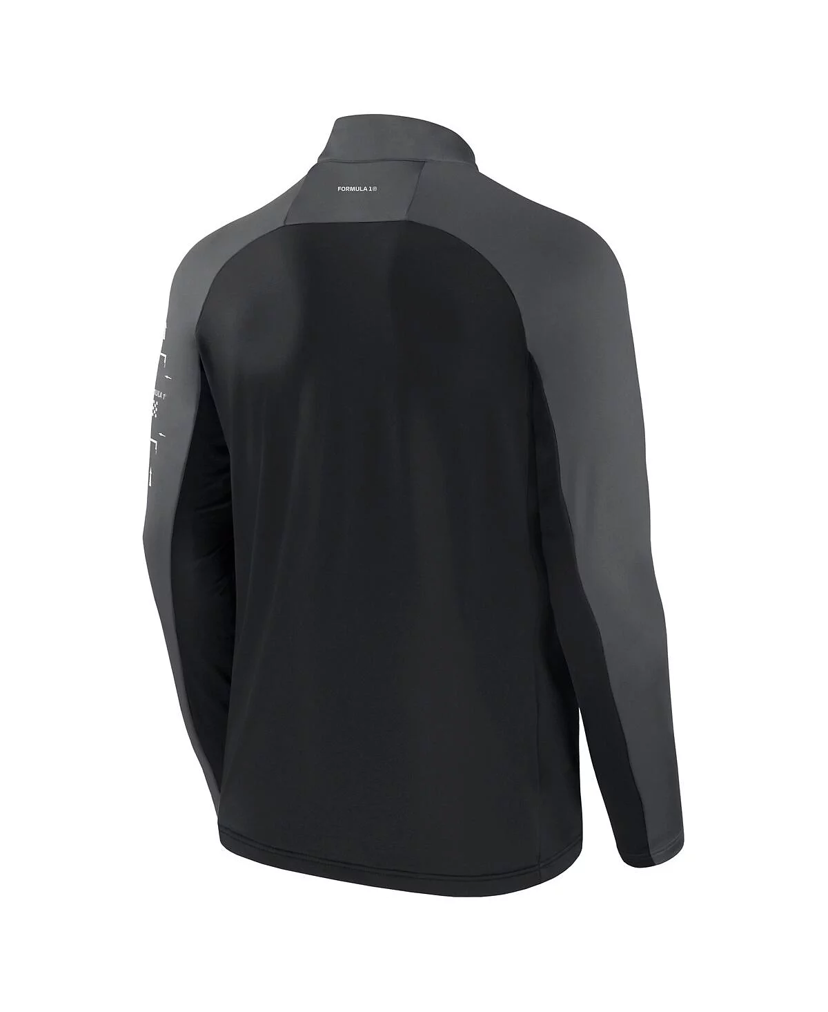 Мужской пуловер реглан с застежкой-молнией на четверть Формула-1 черногографитового цвета с нанесенным логотипом Tech 16190₽