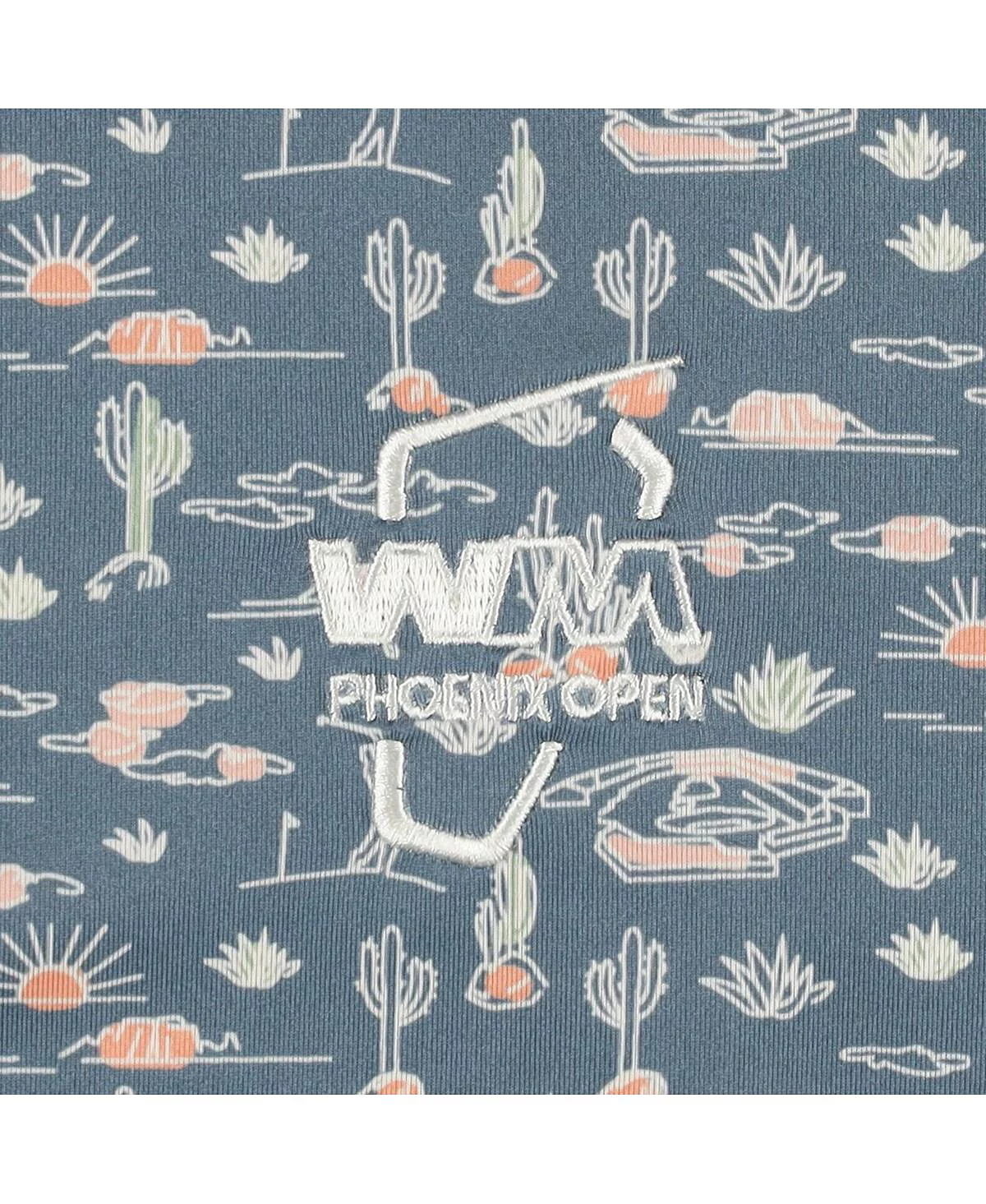 Мужская синяя рубашка поло FootJoy WM Phoenix Open ProDry с принтом по всему телу