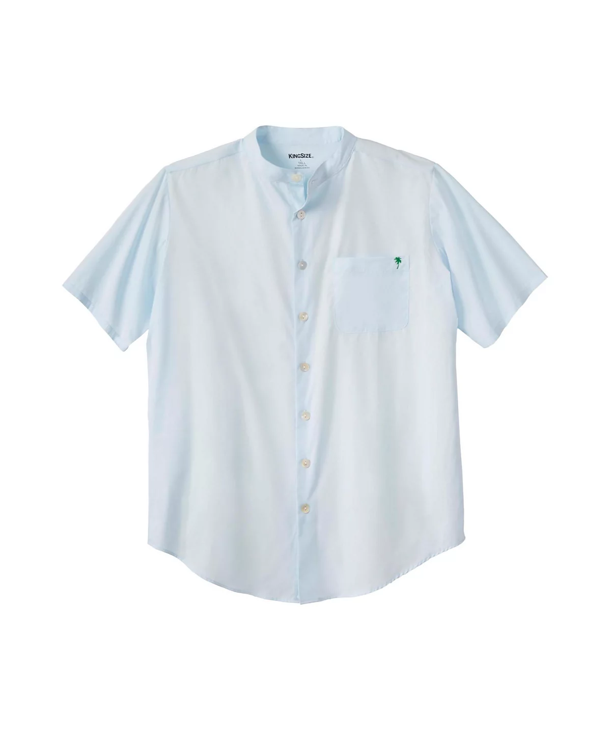 Рубашка из поплина KingSize Big - Tall с коротким рукавом и воротником-стойкой мандаринового цвета 12390₽