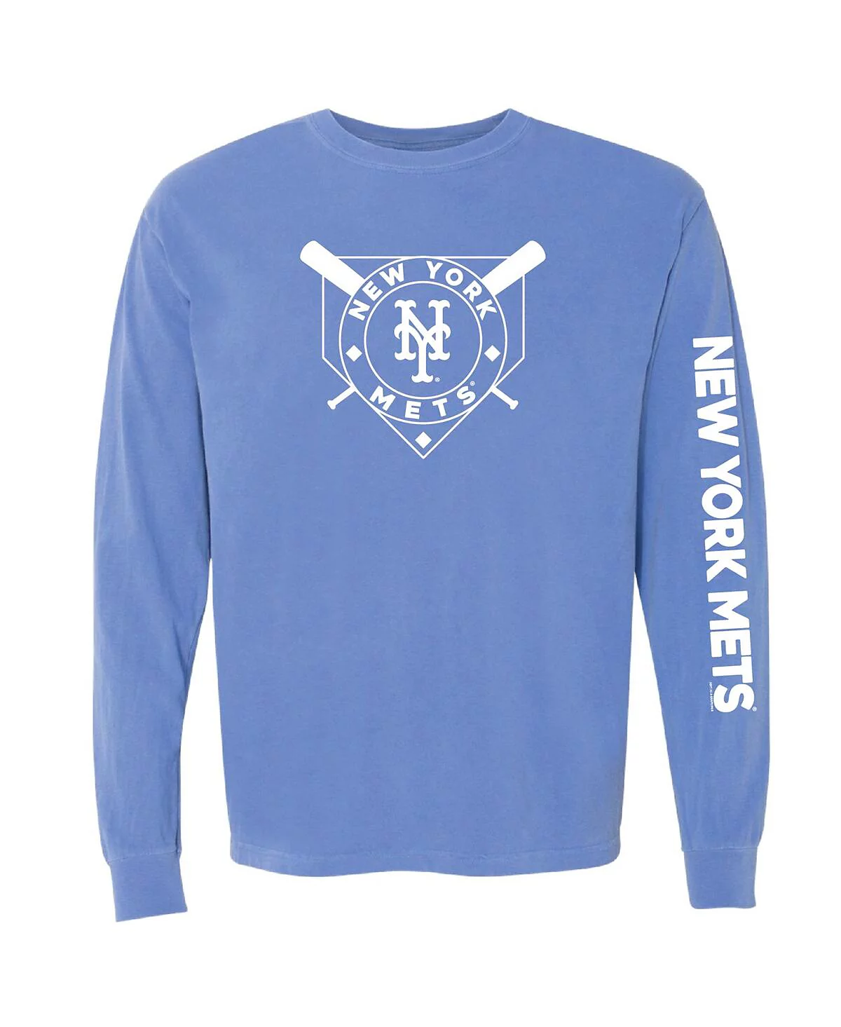 Мягкая, как виноград, женская футболка с длинным рукавом Royal New York Mets Pigment Dye