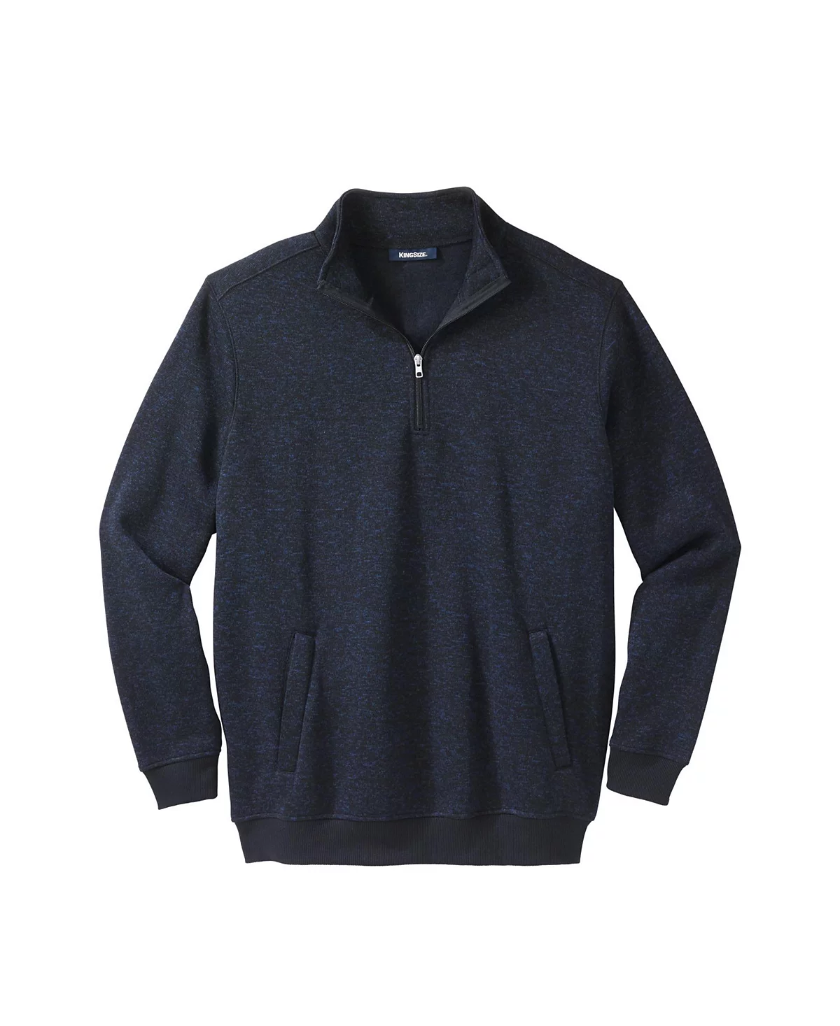Флисовый свитер KingSize Big - Tall с застежкой на четверть молнии