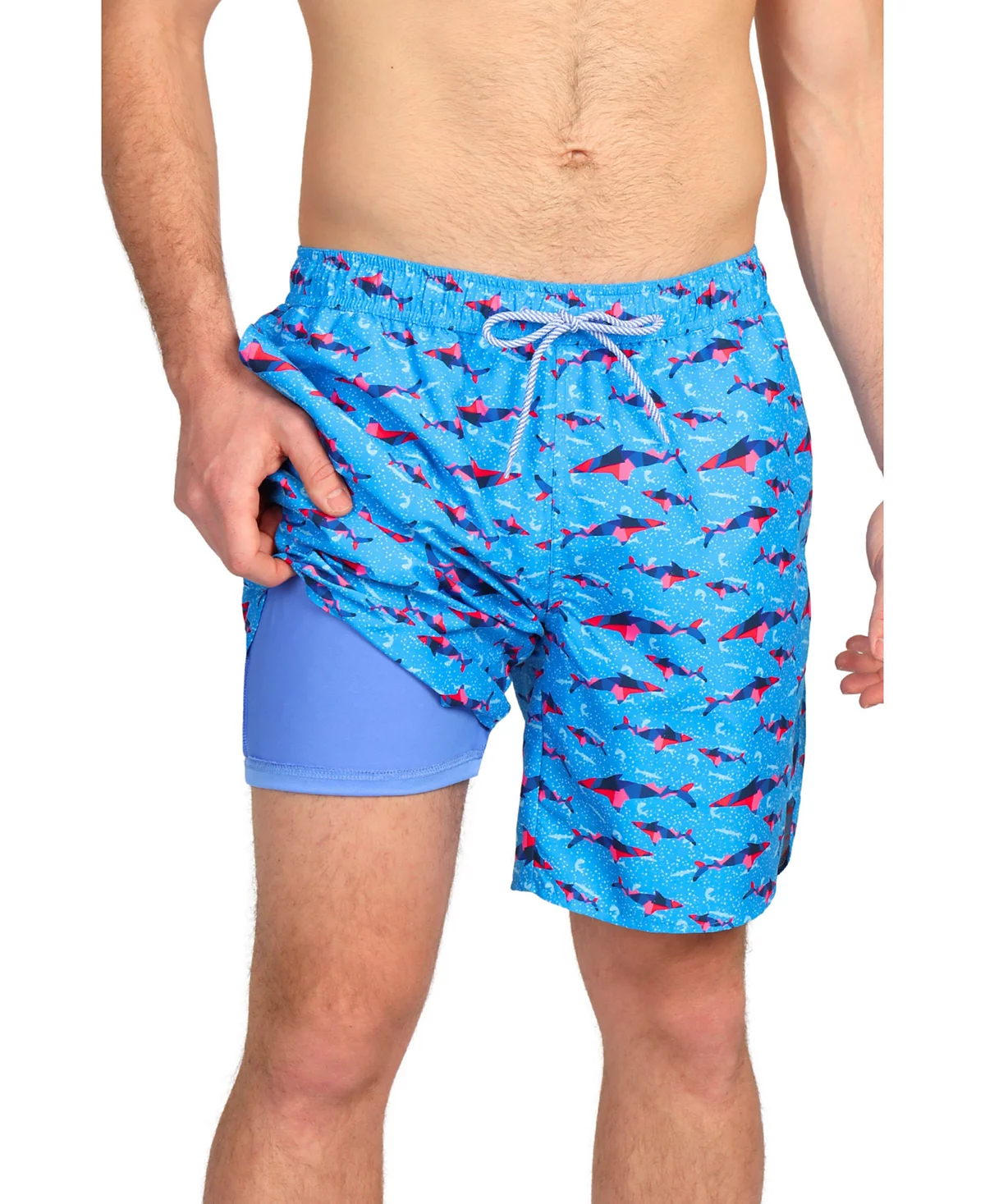 Мужские шорты для плавания с абстрактными акулами от Tailorbyrd