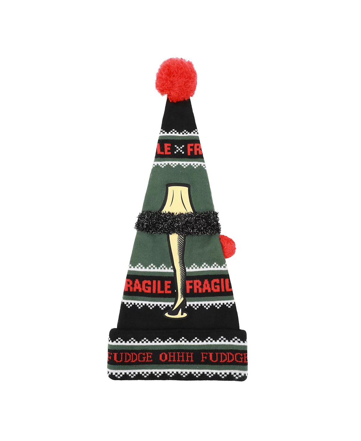 Рождественская история Мужская лампа на хрупкой ножке в зеленой шляпе Санты