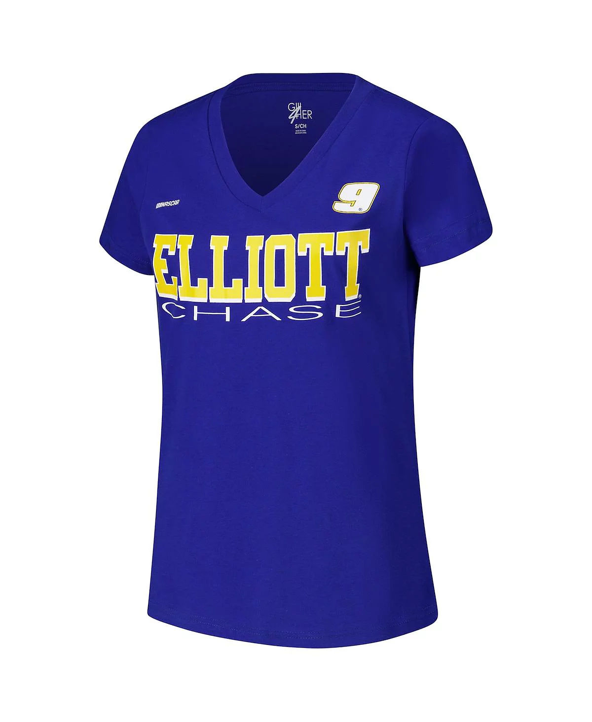 Женская футболка Royal Chase Elliott Strategy с V-образным вырезом G-III 4Her от Carl Banks от Carl Banks