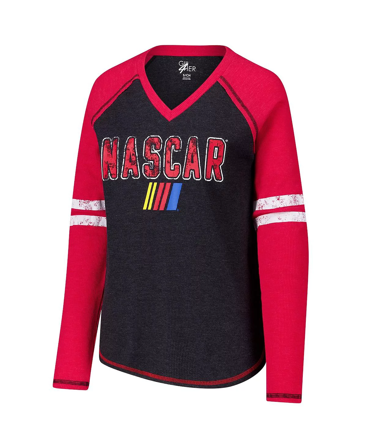 Женская черная футболка с V-образным вырезом и длинным рукавом G-III 4Her by Carl Banks от победителя NASCAR