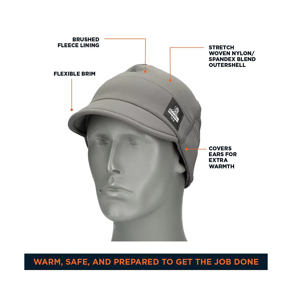 Мужская шапочка RefrigiWear с козырьком - эластичная оболочка из нейлонаспандекса зимняя шапка на флисовой подкладке 5590₽