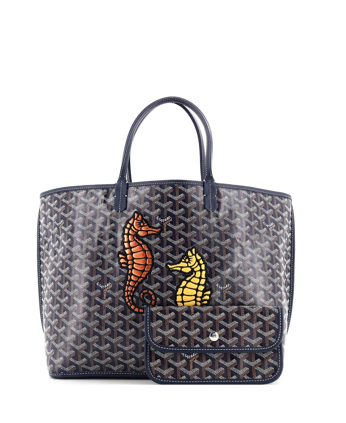 Бывшая в употреблении реверсивная сумка Goyard PM Anjou с вышивкой на холсте с покрытием 793190₽
