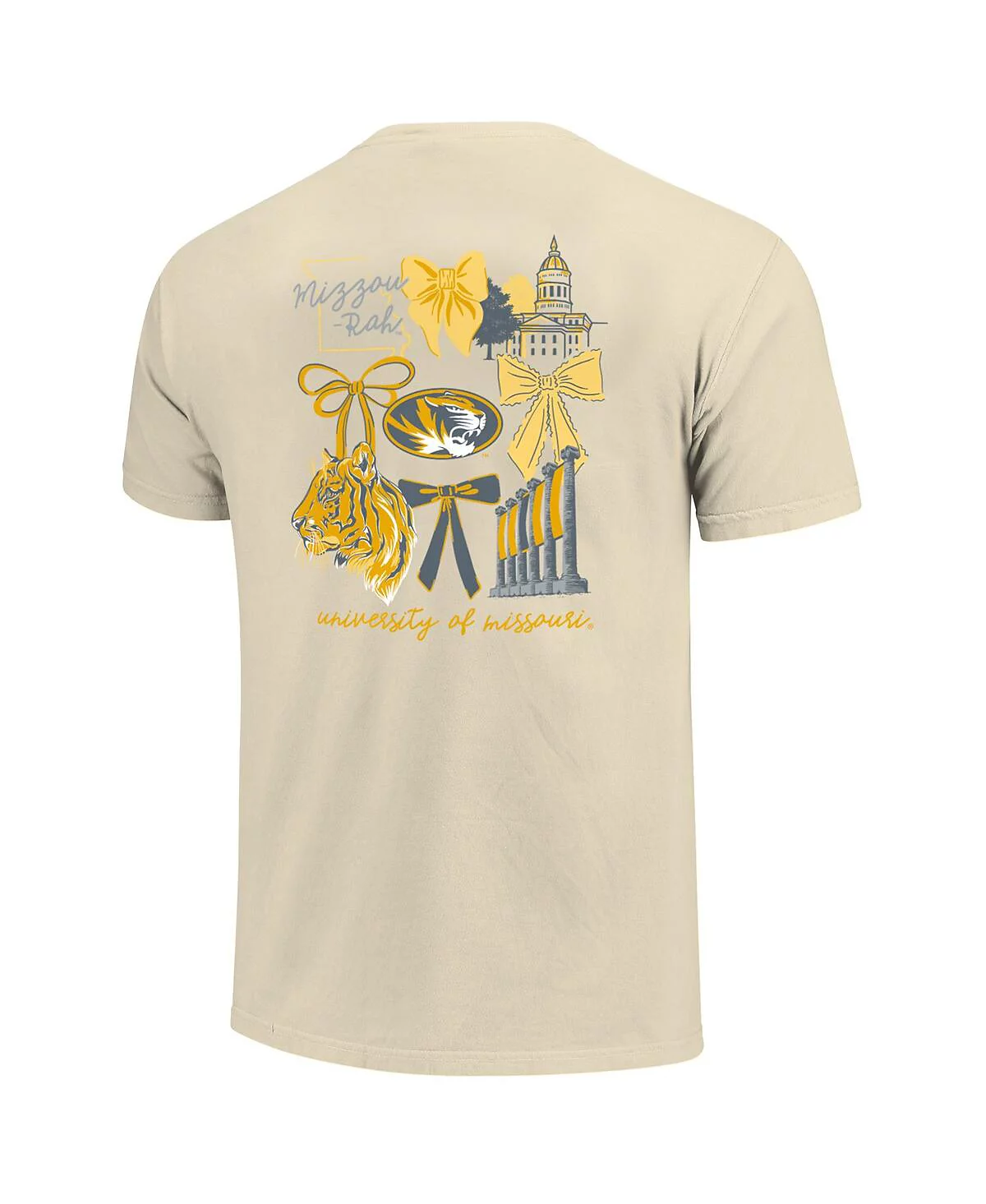 Женская кремовая футболка Missouri Tigers Coquette комфортных цветов