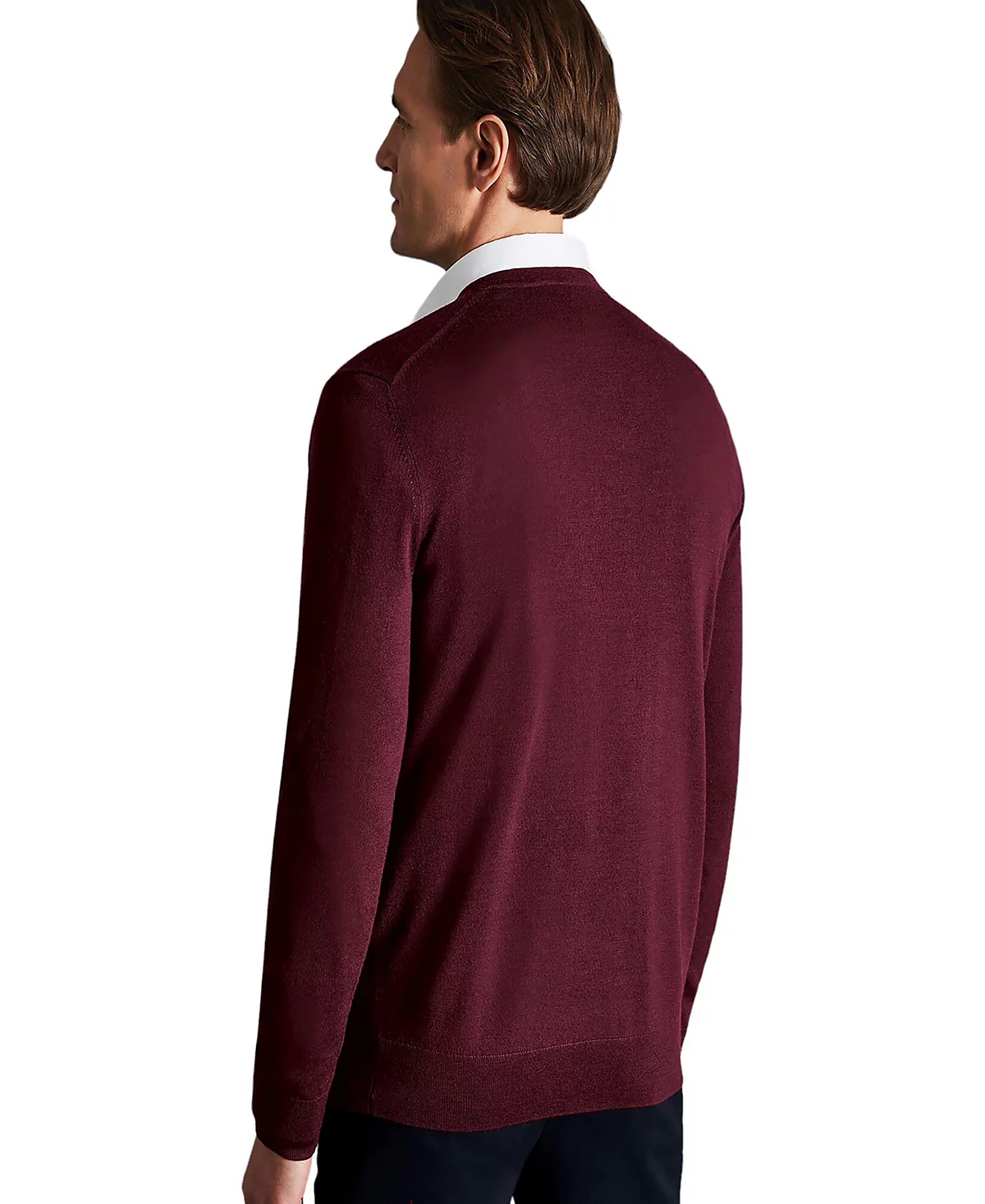 Мужской свитер Charles Tyrwhitt из чистого мериноса с V-образным вырезом