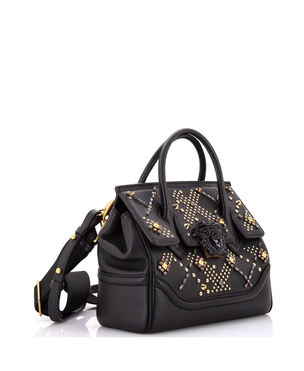 Бывшая в употреблении сумка Versace Medium Palazzo Empire из кожи с заклепками из хрусталя 239790₽