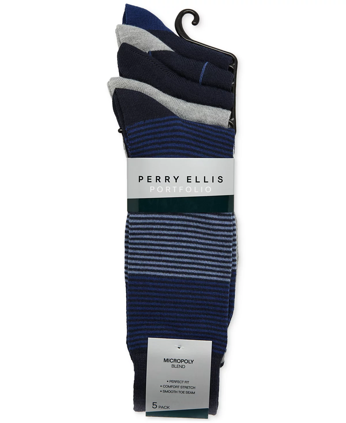 Мужские носки Perry Ellis Portfolio с рисунком Crew 5 упаковок 2290₽