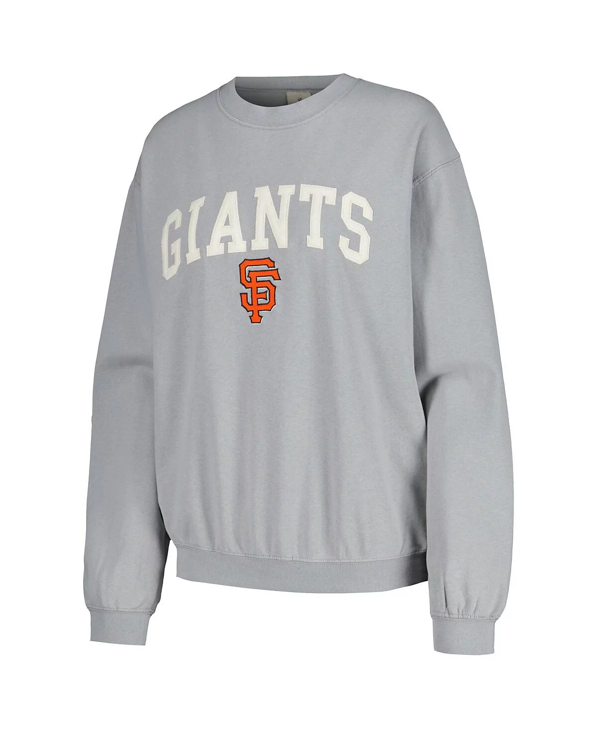 Мягкая, как виноград, женская серая толстовка-пуловер с пигментной краской San Francisco Giants