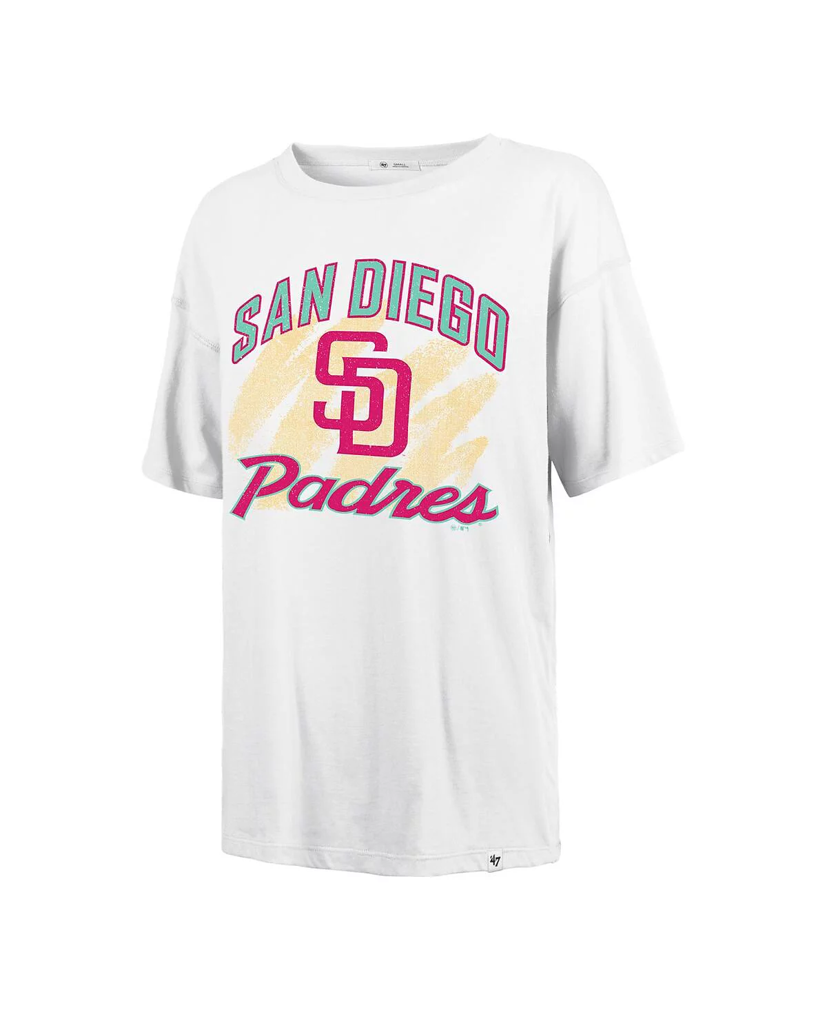 Брендовая женская белая футболка San Diego Padres City Connect Sadie Distressed 47 года выпуска