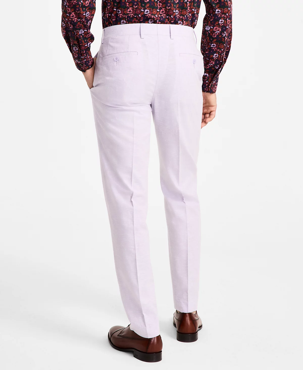 Мужские облегающие льняные брюки от костюма Bar III эксклюзивно в Macys 10290₽