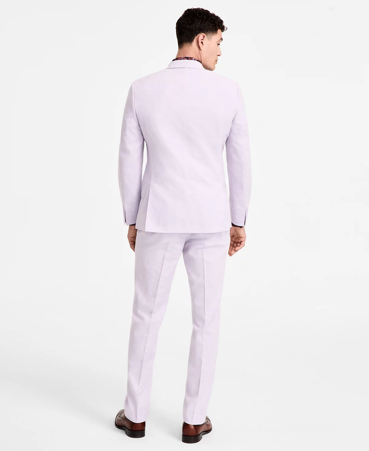 Мужской приталенный льняной костюм Bar III с отделкой эксклюзивно в Macys 10290₽