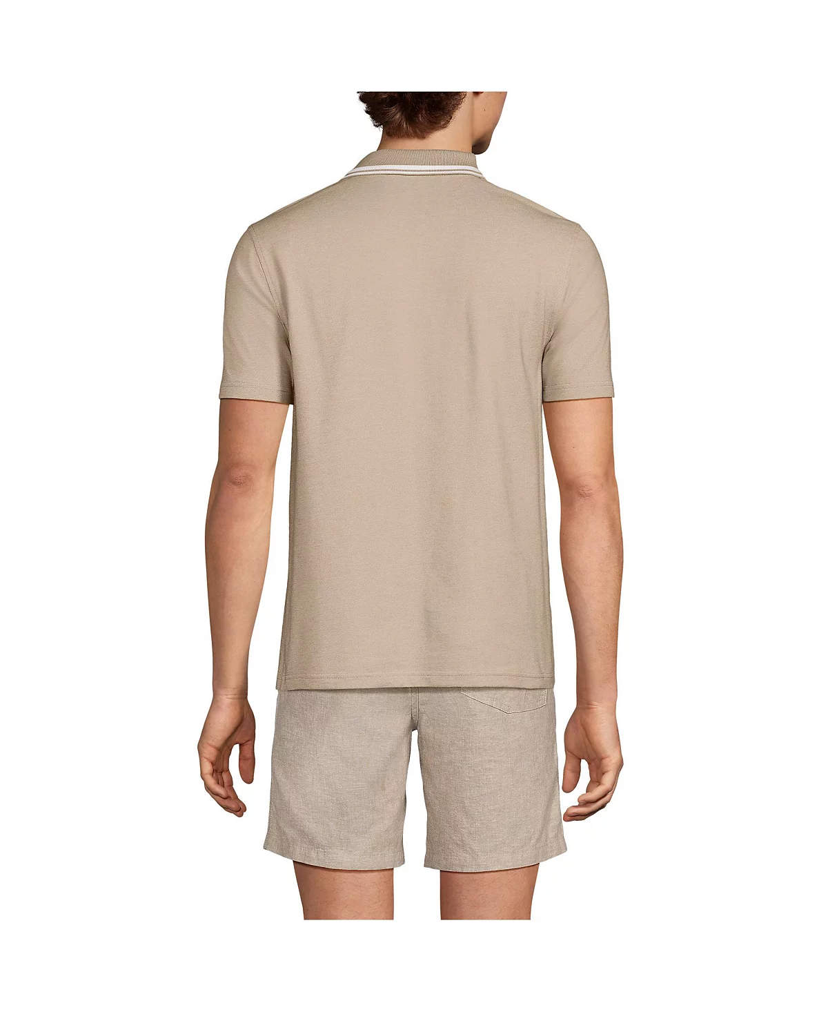 Мужское поло LandsEnd с коротким рукавом и воротником-стойкой Johnny 11390₽