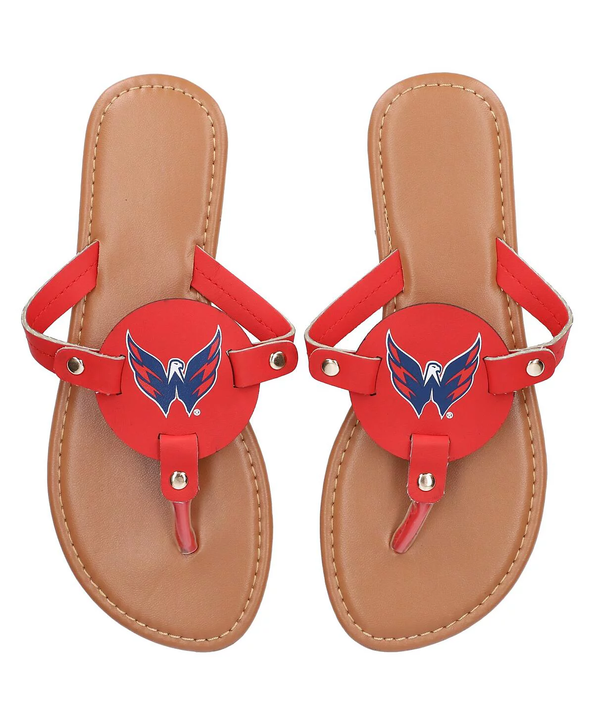 Womens Washington Capitals Die-Cut Logo Flip Flops 8590₽