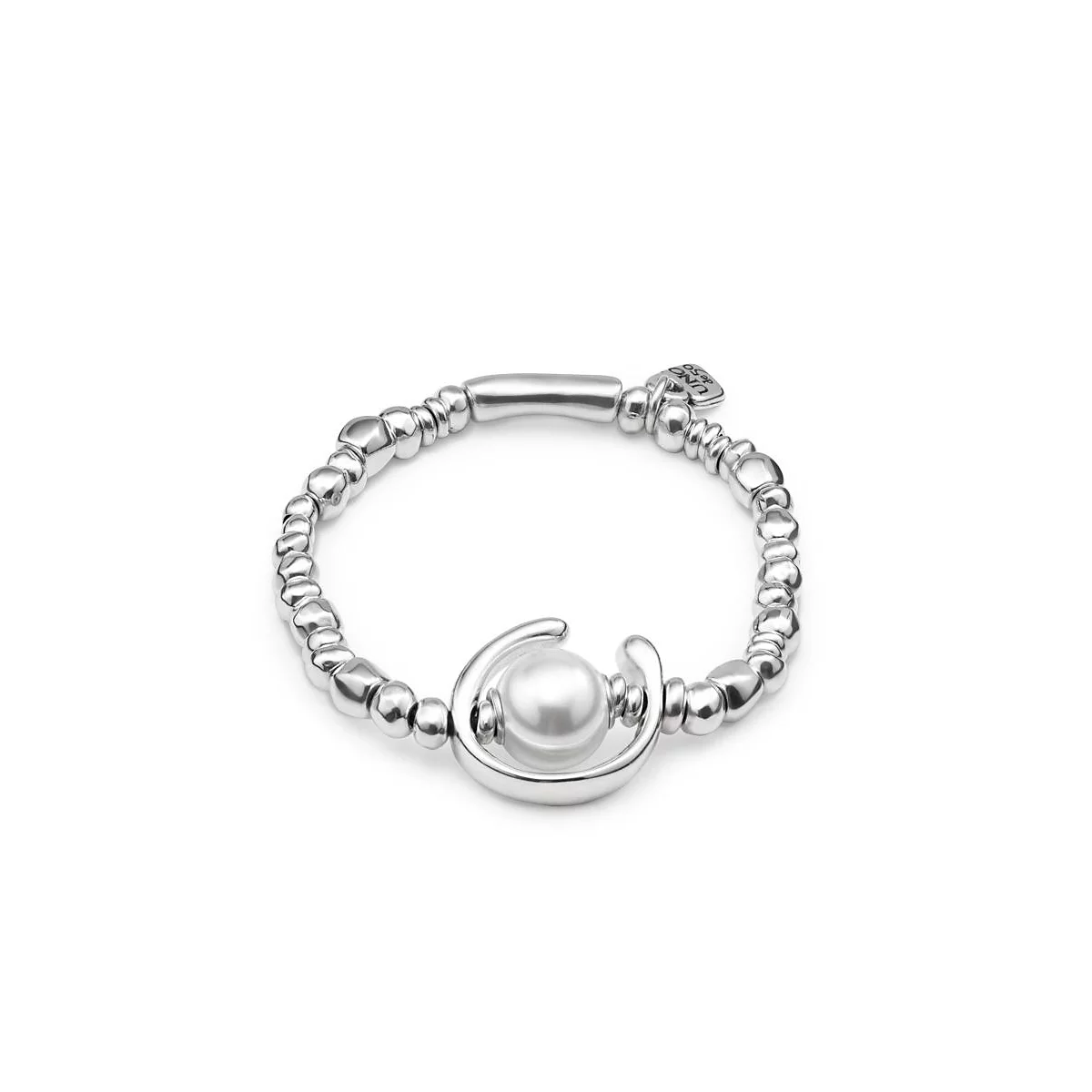UNOde50 Sterling Silver Round Beads Cultivated Pearl Bracelet 22790₽