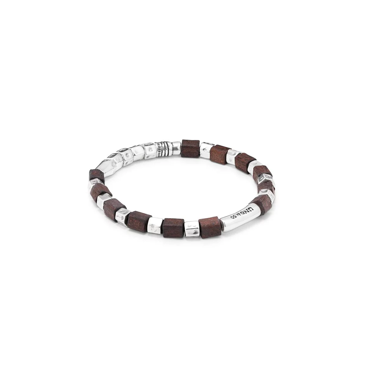 UNOde50 Sterling Silver Olive Wood Beads Bracelet 20890₽