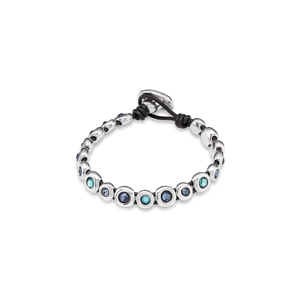 Кожаный браслет из муранского хрусталя UNOde50 пробы из серебра 26590₽