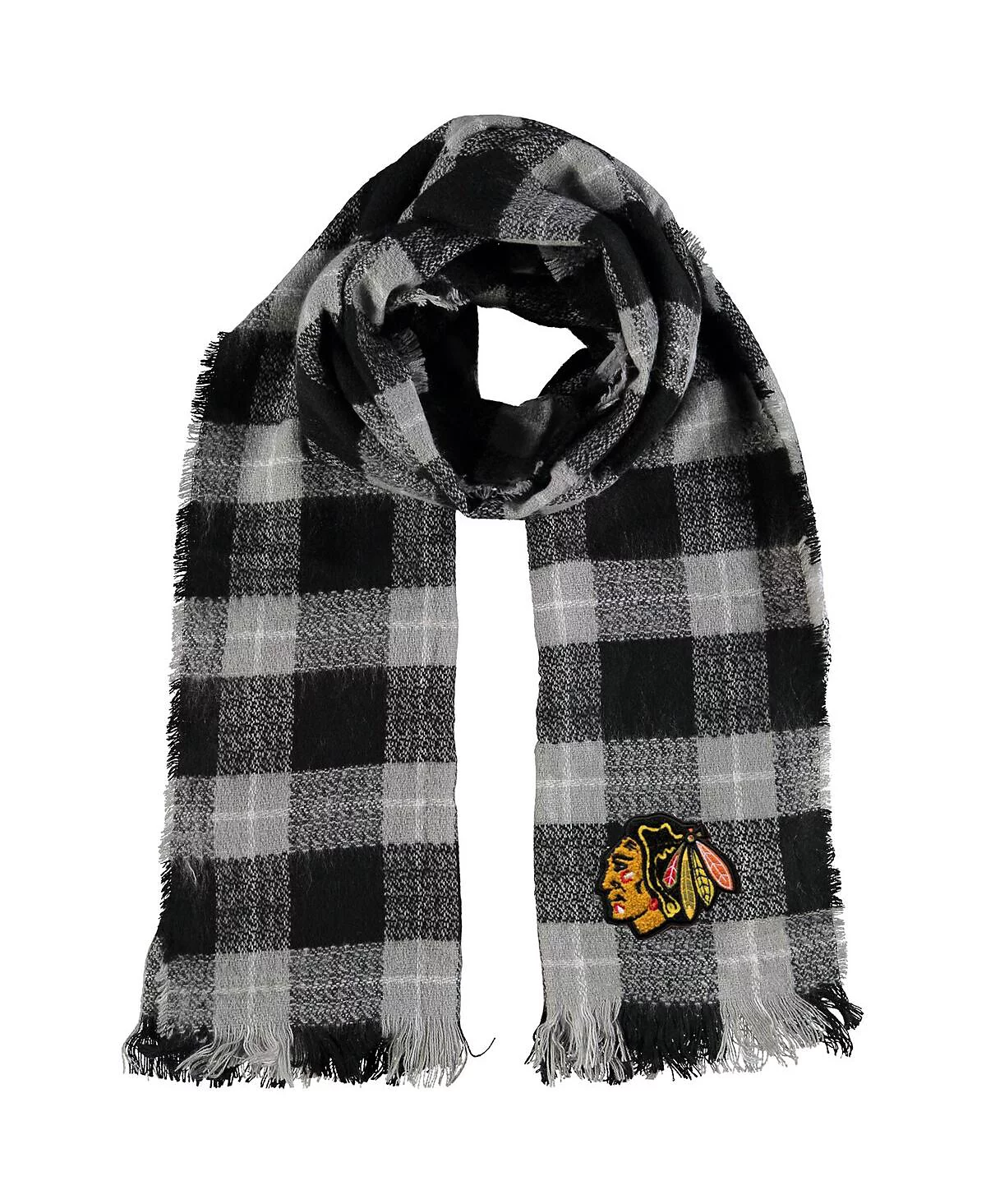 Womens Little Earth Chicago Blackhawks Plaid Blanket Scarf 6690₽
