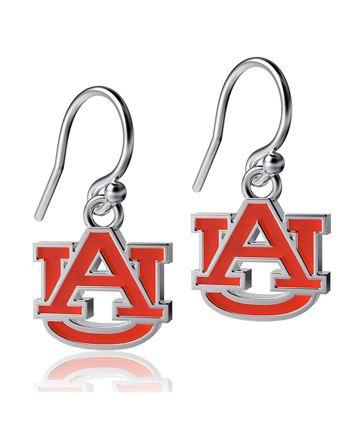 Women's Dayna Designs Auburn Tigers Silver-Tone Enamel Dangle Earrings